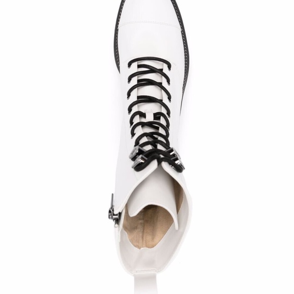 Michael Kors Bryce Womens Lace Up Combat Boots White Leather US Size 9 Medium - Picture 3 of 6